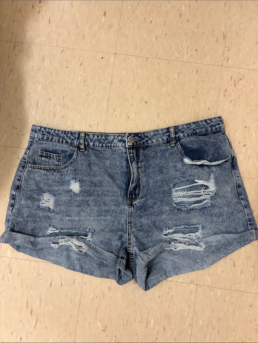 Distressed Jean shorts